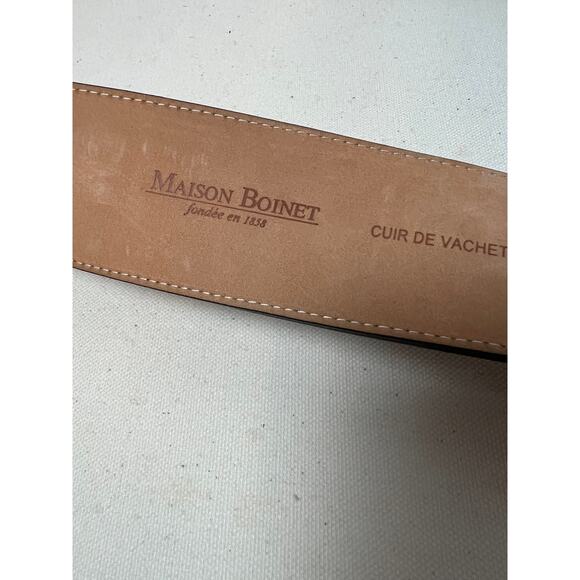 Maison Boinet Dark Chocolate Brown Adjustable Leather Belt Sz. S main image 4